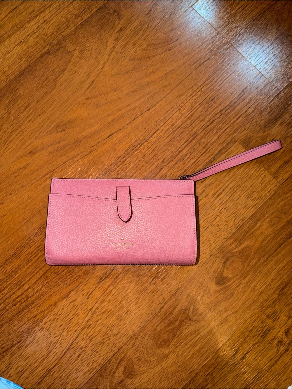 kate spade Pink Pebbled Leather Wristlet Clutch
